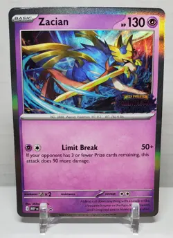 ZACIAN PROMO HOLO RARE PHANTASMAL FLAMES PRE RELEASE MEP 015 POKEMON LP - Image 1