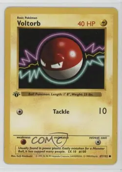 Voltorb Shadowless 1st Ed. Pokemon Base Set #67 1999 - Image 1