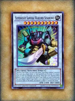 Yugioh Superheavy Samurai Warlord Susanowo SECE-ENS11 Super Rare NM - Image 1