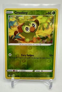 Pokemon - Grookey - 11/72 - REVERSE HOLO - Sword & Shield - Shining Fates - NM/M - Image 1