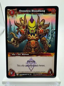 World of Warcraft TCG Foil Promo Worldbreaker Onnekra Bloodfang - Image 1