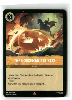 Disney Lorcana TCG Whispers in the Well The Horseman Strikes! 29/204 Rare - Image 1
