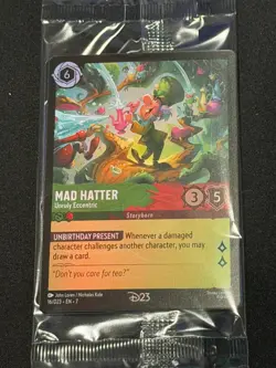 D23 Disney Lorcana Mad Hatter Promo Card Sealed In Original Packaging Brand New - Image 1