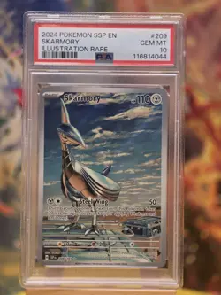 2024 Pokemon Ssp En-Surging Sparks #209 Skarmory Illustration Rare PSA 10 - Image 1
