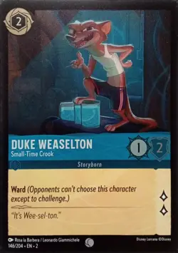 146/204 DUKE WEASELTON SMALL-TIME CROOK FOIL COMMON DISNEY LORCANA CARD - Image 1