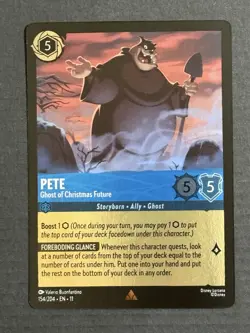 Disney Lorcana Pete Ghost Of Christmas Future Rare Winterspell Foil - Image 1