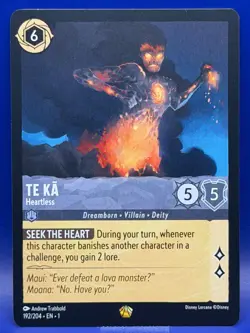 Disney Lorcana Te Ka Heartless 192/204 Legendary EN 1 The First Chapter - Image 1