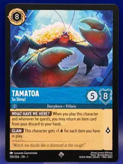 Disney Lorcana TAMATOA So Shiny! 159/204 Super Rare EN 1 The First Chapter - Image 1