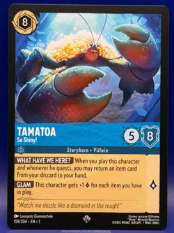 Disney Lorcana TAMATOA So Shiny! 159/204 Super Rare EN 1 The First Chapter - Image 3