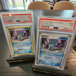 SUICUNE HOLO - 2 PSA 7 SLABS - ENG POP SERIES 2 (#4) & JPN POKEPARK BLUE (#003) - Image 1