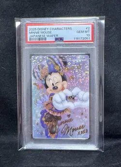 2025 Disney Minnie Mouse Japanese Wafer Card #2 PSA 10 GEM MINT - Image 2