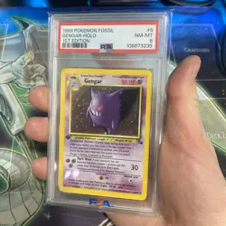 1999 Pokemon TCG Gengar Fossil Holo Card 5/62 1st Edition Psa 8 - Image 2