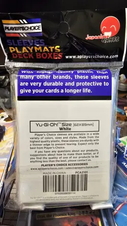Player’s Choice Yu-Gi-Oh Card Sleeves White 62x89mm – 60 Count – New Sealed - Image 2