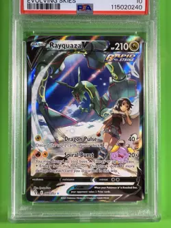 Pokemon Rayquaza V Full Art Holo Card 194/203 Evolving Skies Ultra Rare PSA 10 - Image 4