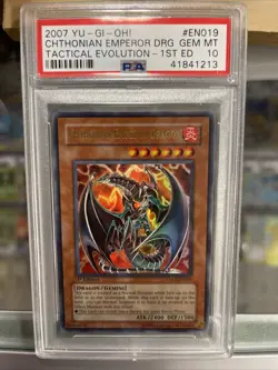 Chthonian Emperor Dragon, 1st Ed, TAEV EN-019, PSA 10!! Yugioh Card!! - Image 1