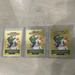 Minecraft Dungeons Arcade Legendary Gold Foil Pet Card Lot Chicken Jockey x3 - Image 1