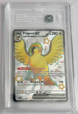 Pokemon TCG - PIDGEOT ex - #221/091 - Paldean Fates Ultra Rare Full Art | TAG 9 - Image 1