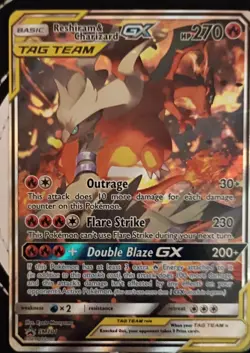 2019 Pokemon Reshiram & Charizard Tag Team GX Black Star Promo Holo TCG # SM201 - Image 3