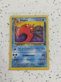 Pokemon TCG Kingler Fossil 38/62 Regular Unlimited Uncommon LP+ - Image 1