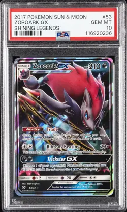 2017 POKEMON SUN & MOON SHINING LEGENDS #53 ZOROARK GX PSA 10 - Image 1