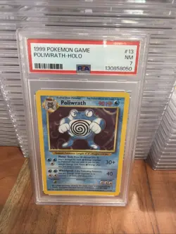 Pokemon TCG Base Set Poliwrath Holo Rare #13/102 PSA 7 Stage 2 English Near Mint - Image 1