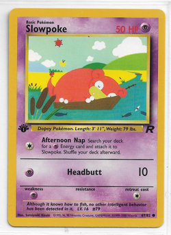 Pokemon TCG Team Rocket 1st Edition Slowpoke # 67/82 NM-MT Never Played With - Image 1