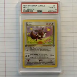 1999 Pokemon Jungle Eevee 1st Edition PSA 10 Gem Mint 51/64 - Image 1
