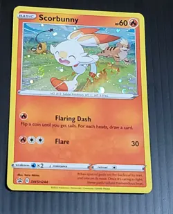 Pokemon TCG Scorbunny SWSH071 Black Star Promo Sword & Shield HD Galaxy Swirl 🍥 - Image 1