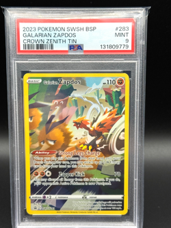 2023 Pokemon SWSH BSP Galarian Zapdos Crown Zenith Tin Black Star Promo PSA 9 - Image 2
