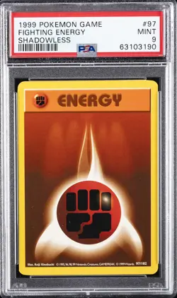1999 POKEMON BASE SET SHADOWLESS #97 FIGHTING ENERGY PSA 9 - Image 1
