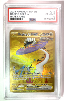 Pokemon Raging Bolt ex 218/162 PSA 10 Gem Mint Temporal Forces Holo Hyper Rare - Image 1