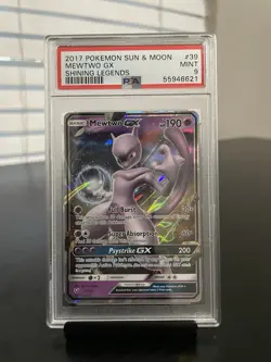 2017 POKEMON SUN & MOON SHINING LEGENDS 39/73 MEWTWO GX - PSA 9 - Image 1