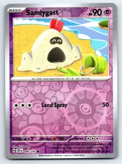 Pokemon Sandygast SV08: Surging Sparks SSP Common Reverse Holofoil 090/191 NM - Image 1