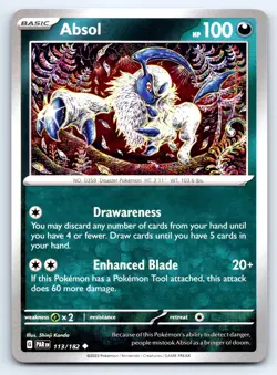Pokemon Absol SV04: Paradox Rift PAR Uncommon Reverse Holofoil 113/182 NM - Image 1