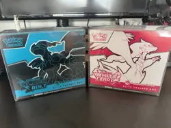 Pokemon Center Black Bolt & White Flare ETB Set w/ Protective Cases – Sealed - Image 1