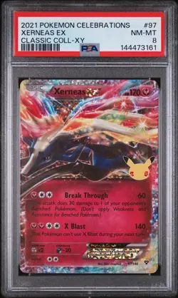 2021 POKEMON CELEBRATIONS CLASSIC COLL #97 XERNEAS EX PSA 8 - Image 1