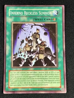 YUGIOH INFERNO RECKLESS SUMMON DP2-EN025 SUPER LP - Image 1