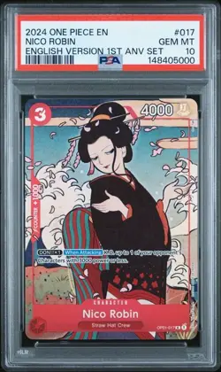 2024 One Piece English Version 1st Anniversary Set Nico Robin 017 PSA 10 - Image 1