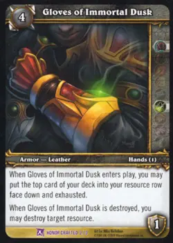 World of Warcraft TCG Gloves of Immortal Dusk - Crafting Redemption - Image 1