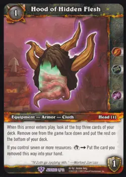 World of Warcraft TCG Hood of Hidden Flesh - Badge of Justice - Image 1