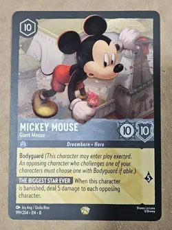 Mickey Mouse Giant Mouse 199/204 Legendary Reign of Jafar Disney Lorcana - Image 1