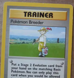 Pokemon Breeder 76/102 Rare Base Set Pokemon Trainer Card NM/LP - Image 2