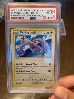 2017 Pokemon SM Black Star Shining Lugia Holo Promo PSA EX MT 6 - Image 1