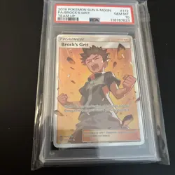 2019 POKEMON SUN & MOON TEAM UP #172 FULL ART/BROCK'S GRIT PSA 10 - Image 1