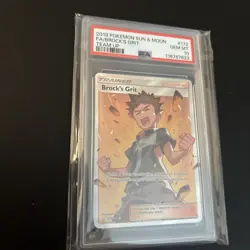 2019 POKEMON SUN & MOON TEAM UP #172 FULL ART/BROCK'S GRIT PSA 10 - Image 2