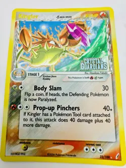 Pokemon Kingler 22/100 Delta Species Stamped Holo EX Crystal Guardian Series! - Image 3