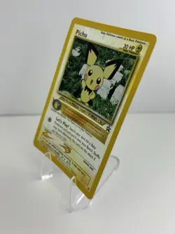 2001 Pokemon Black Star Promo #35 Pichu reverse foil holo NM with ** SWIRL - Image 3