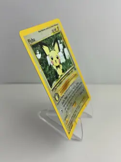 2001 Pokemon Black Star Promo #35 Pichu reverse foil holo NM with ** SWIRL - Image 4