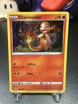 Pokemon Charmander SWSH092 Holo Black Star Promo LP - Image 1