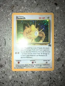 Pokemon TCG Cards Meowth 10 GB WOTC Black Star Promo Holo - Image 3